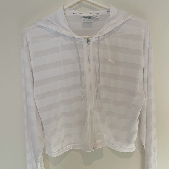 Puma White Lightweight Full-Zip Jacket - Picture 2 of 7